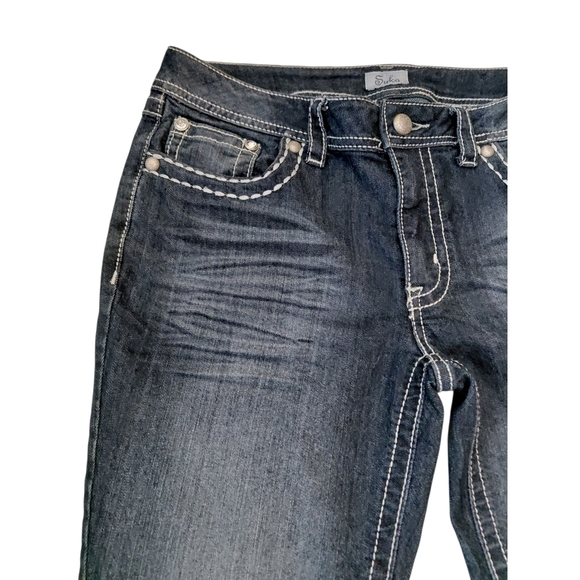 Blue Flare & Wide Leg Jeans with Classic Denim Texture - Picture 3 of 7